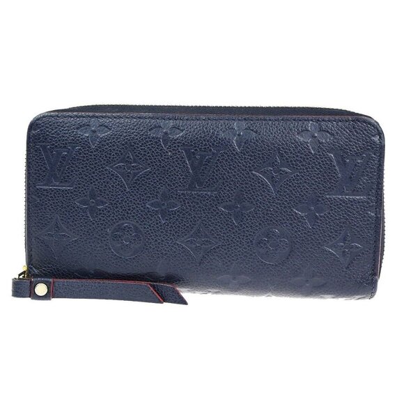 LOUIS VUITTON LV Zippy Long Wallet Monogram Empreinte Navy Blue M62121 73SJ473 - Picture 1 of 15